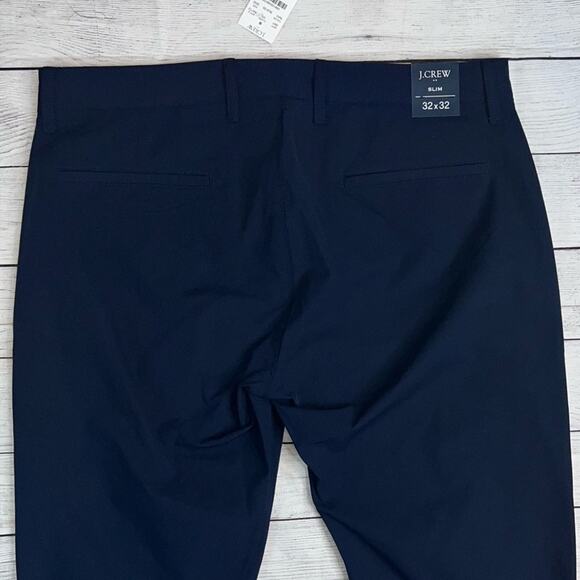 J. Crew NWT Men's Slim-Fit Tech Pants with Stretch Navy Blue Size 32 x 32 - Picture 6 of 14